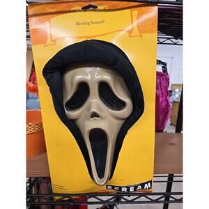 Bleeding Scream Ghost Face Mask Includes Blood Heart Pump